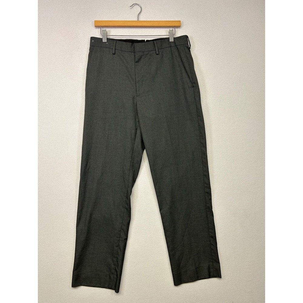 Dark Academia Merona Mens 32x32 Gray Straight Leg Formal Dress Pants Slacks